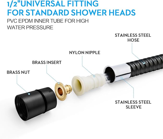 Shower Hose Extra Long 59 Inches Handheld Shower Head Hose - Image 3