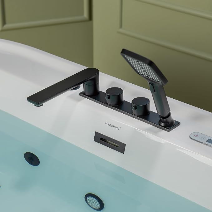 WOODBRIDGE 72" x 35-3/8" Whirlpool and Air Bath Heated Soaking Combination Tub - Image 4