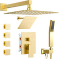 Shower Systems with 4 Body Spray Jets, STARBATH 4 Way 12+6" Rainfall Shower by STARBATH