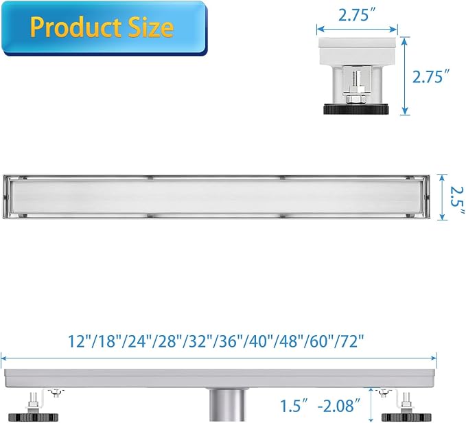 Linear Shower Drain, 48 inch Drain - Image 5