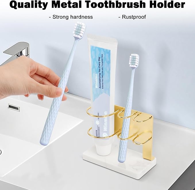 Toothbrush Holder for Bathroom Counter, Metal Toothbrush and Toothpaste Holder - Image 5