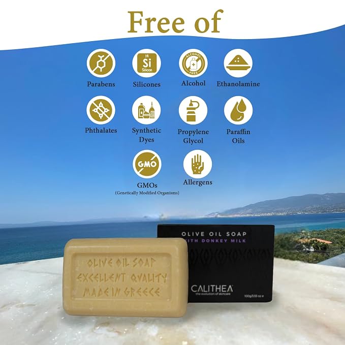 Calithea 3 Pack Soap Bars: Olive Oil Soap - Image 7