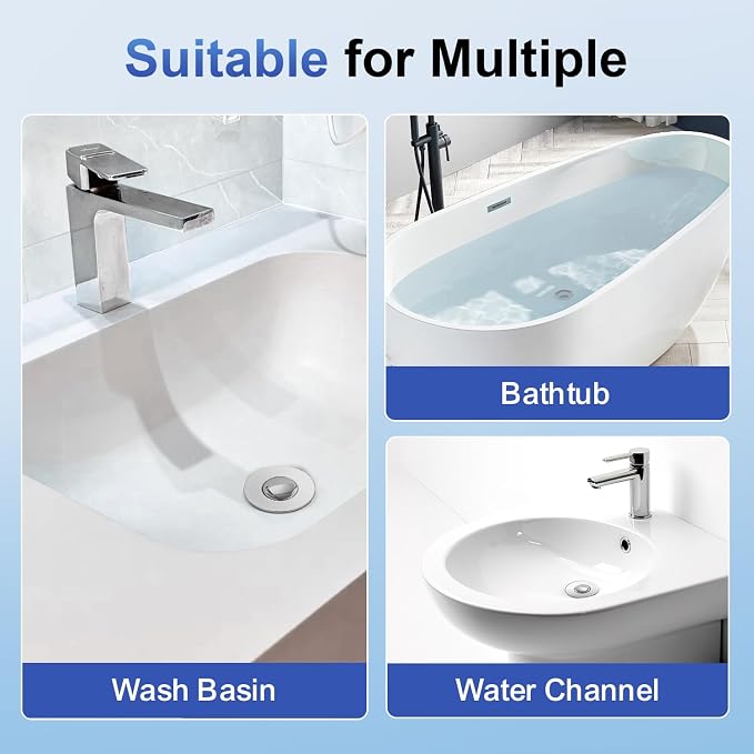 Bath Universal 2-in-1 Bathroom Sink Stopper, Pop-up - Image 5