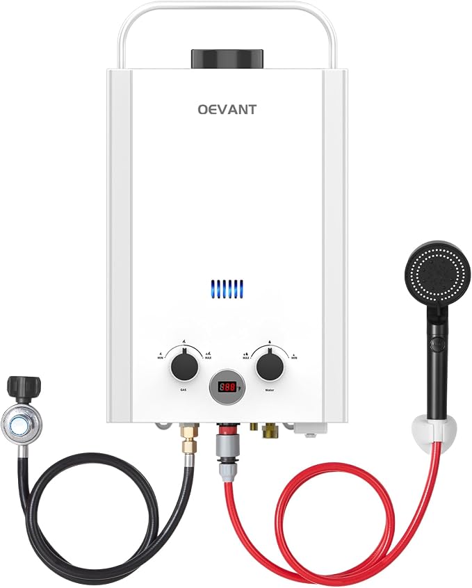 Propane Water Heater, 1.58GPM 6L Portable Tankless Water Heater by OEVANTInfiniteloveofnature