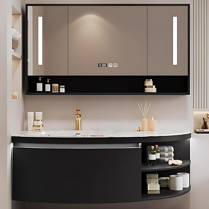 40IN Floating Bathroom Vanity, Wall Mounted Wood Sink Cabinet by TIZAZOFashionHome
