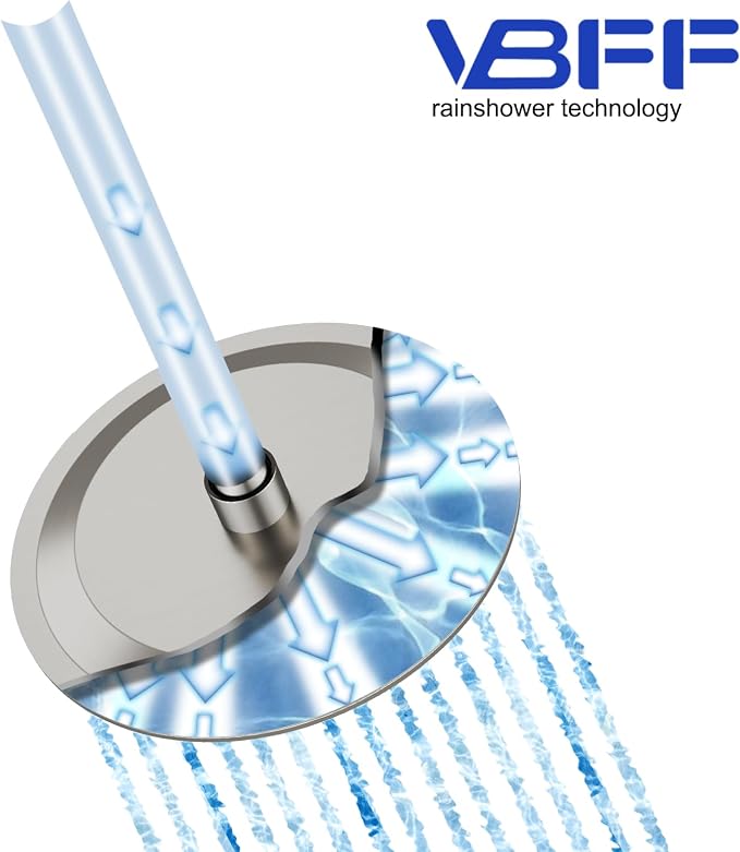 VBFF-Shower Head, rain shower head, 8 inch- Round Shower Head, 1.8 GPM Flow Rate - Image 3