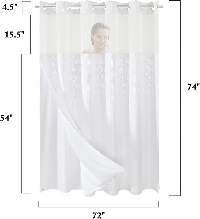 Gibelle No Hook Waffle Weave Shower Curtain - Image 7