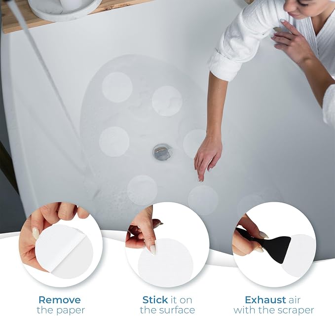 Anti Slip Shower Stickers 24 PCS, Premium Adhesive Bath Tub Stickers - Image 3