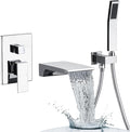 Wall Mount Waterfall Tub Faucet Single Handle Bathroom Bathtub Faucet Waterfall by HAMOLER