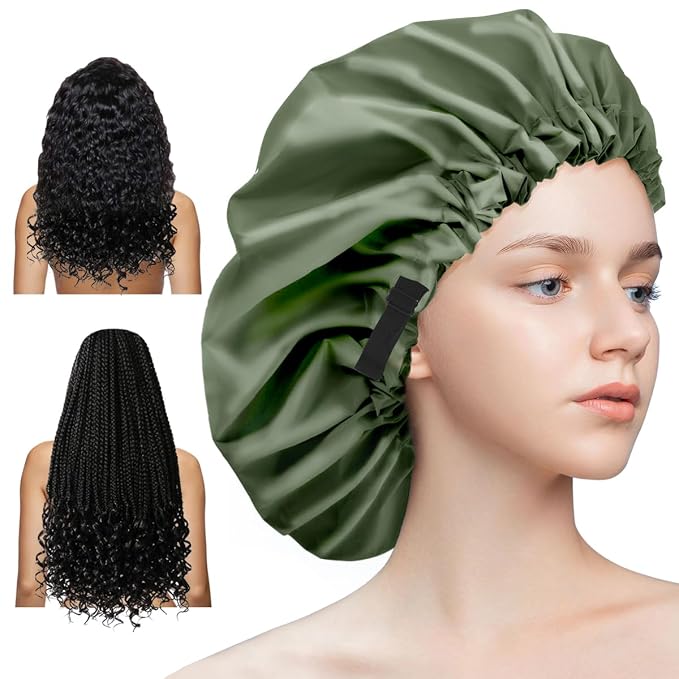 Aquior Shower Cap for Women, Extra Adjustable Shower Caps for Women by Aquior