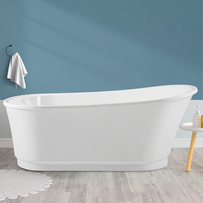 FerdY Langkawi 67" Acrylic Freestanding Bathtub, cUPC Certified, Brushed Nickel by FerdY