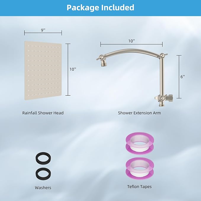 Hibbent All Metal cUPC Certified Rain Shower Head, Brass Adjustable Shower Arm - Image 7