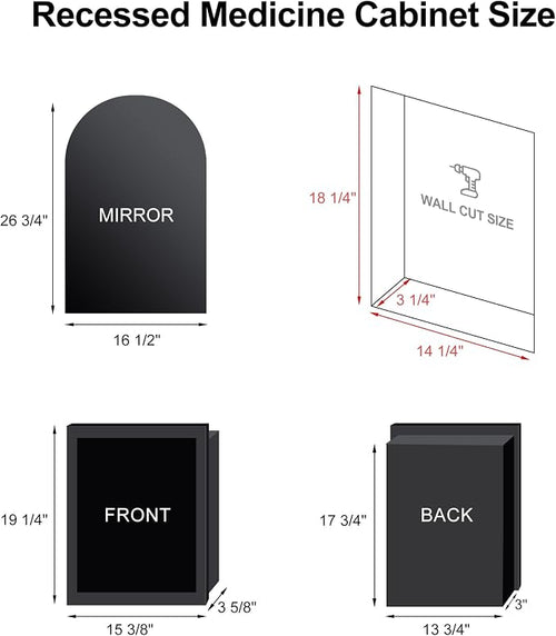 16x27 Recessed Medicine Cabinet - Image 2