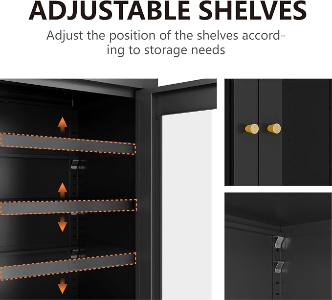 Metal Bathroom Cabinet, Small Floor Storage Cabinet, Freestanding Sideboard - Image 5