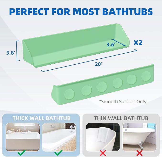 Splash Guard for Bathtub, 3.8" x 3.6" Silicone Bath Tub Splash Guard - Image 5