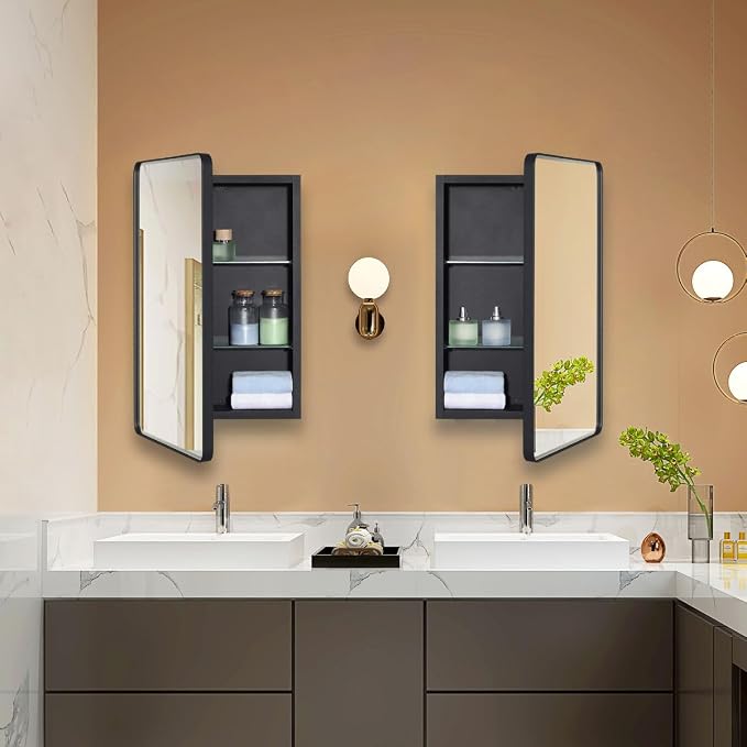Black Bathroom Mirror Medicine Cabinet - Image 10
