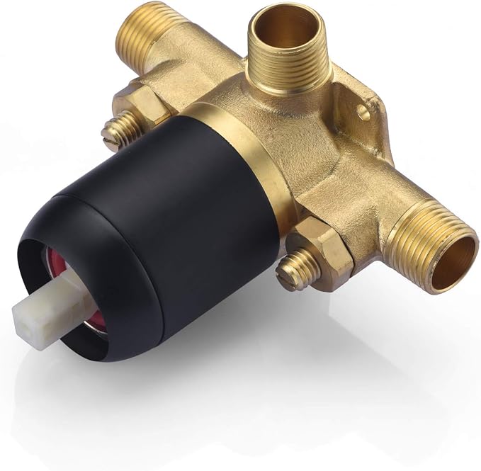 sumerain Matte Black Shower Faucet Set Pressure Balance Cartridge, 8 Inches - Image 6