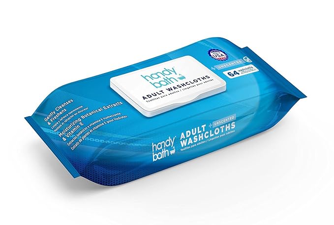 Handybath Adult Washcloths Scented, Extra Large Cleaning Wipes by DiamondWipes