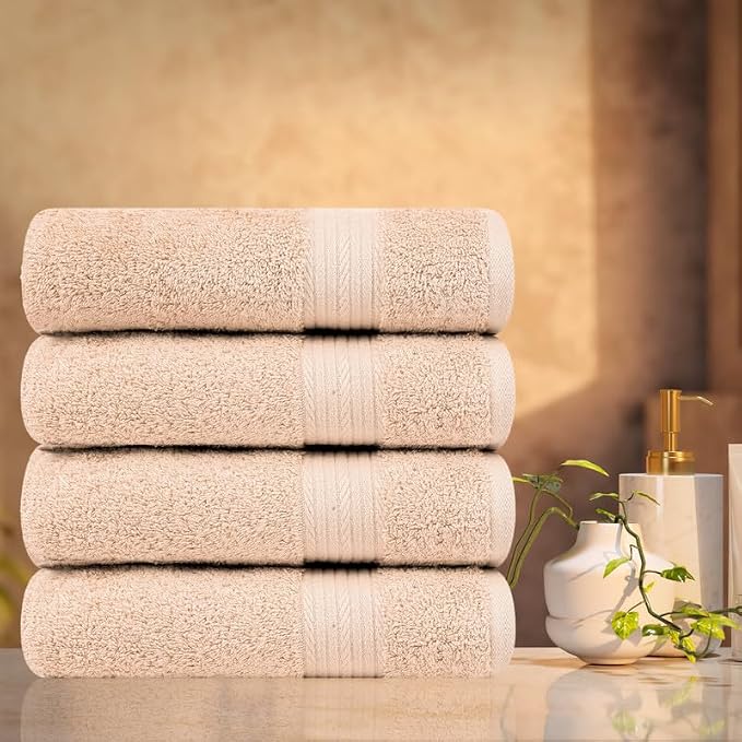 Ample Decor Hand Towel 18 X 28 Inch Pack of 4, 600 GSM, 100% Cotton, Oeko Tex - Image 2