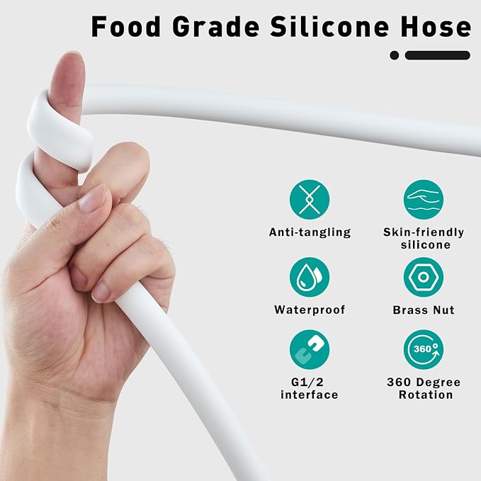 Ultra-Soft Silicone Shower Hose 59 Inches - Image 3