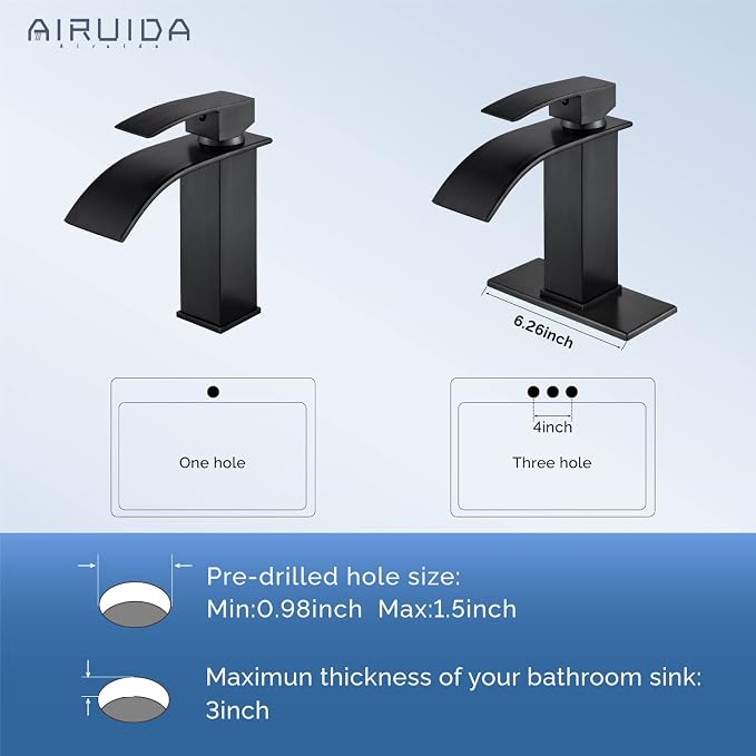 Airuida Oil Rubbed Bronze Single Handle Bathroom Sink Faucet Single Hole - Image 5