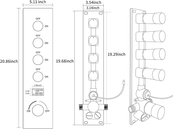 Temperature Display Oil Rubbed Bronze Shower System - Image 8
