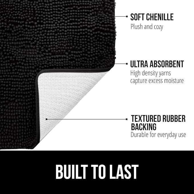 GORILLA GRIP Bathroom Rug Sets 3 Piece, Bath Mat Set and Oval Toilet Base - Image 3