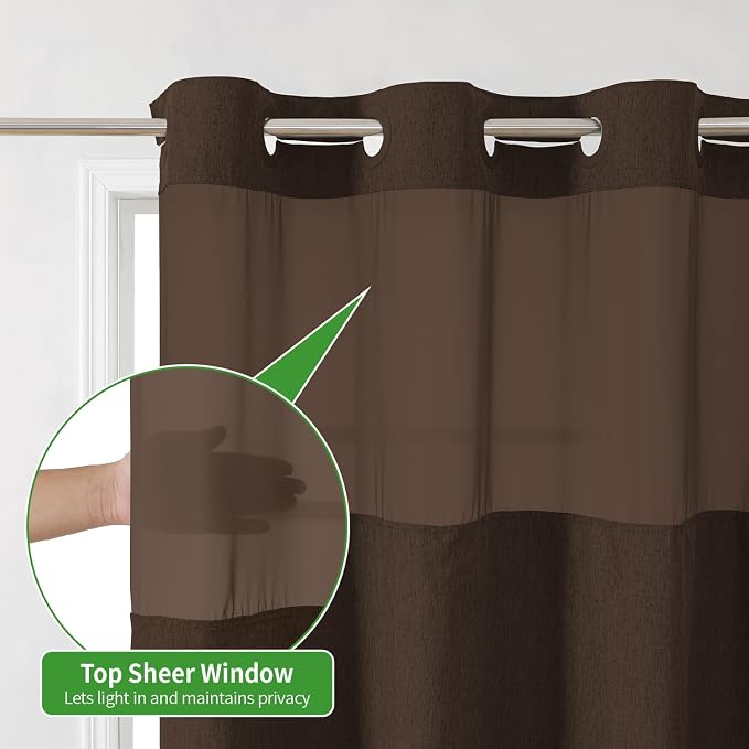 No Hooks Needed Linen Textured Shower Curtain - Image 6
