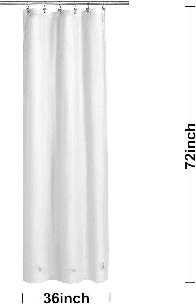 Barossa Design White Stall Shower Curtain Liner - Image 4