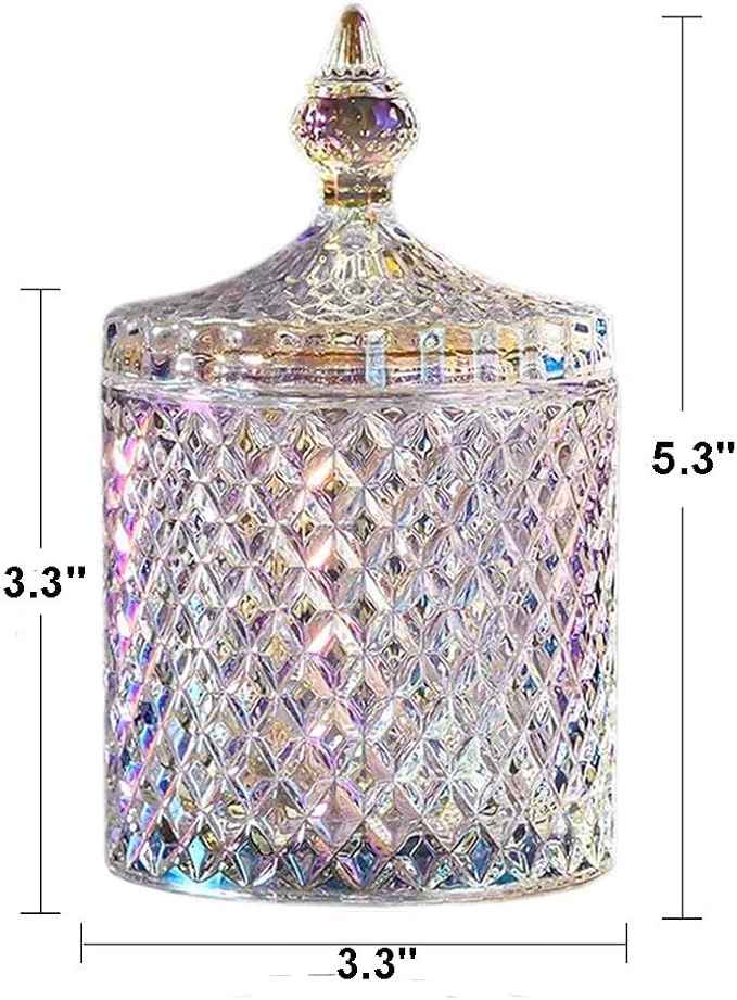 Colorful Home Decorative Jar Qtips Holder Dispenser Glass Storage Container - Image 4
