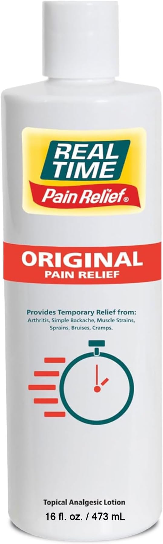 Real Time Pain Relief Cream 16oz Bottle | 17 Natural Ingredients: 1.25% Menthol by RealTimePainRelief