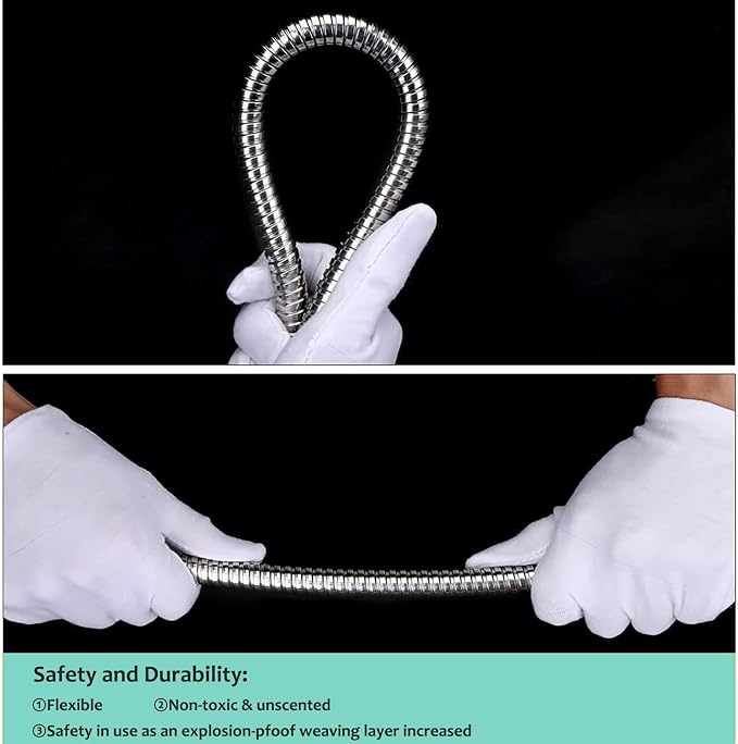 HOMEIDEAS 100 inches Shower Hose, 8.3 feet Long 304 Stainless Steel Handheld - Image 5