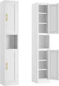 Tall Narrow Storage Cabinet 66.93" H Tall Bathroom Cabinets Metal Pantry Cabinet by Ckzbx