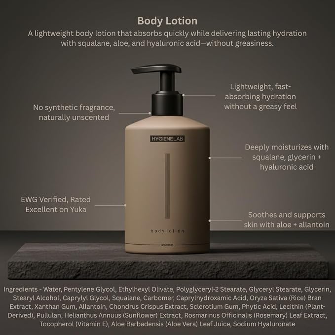 HygieneLab Body Lotion for Men – EWG Verified, Ultra Hydrating, Fast-Absorbing - Image 2