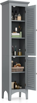 Tangkula 63" Tall Bathroom Storage Cabinet, Freestanding Narrow Linen Tower by TANGKULA
