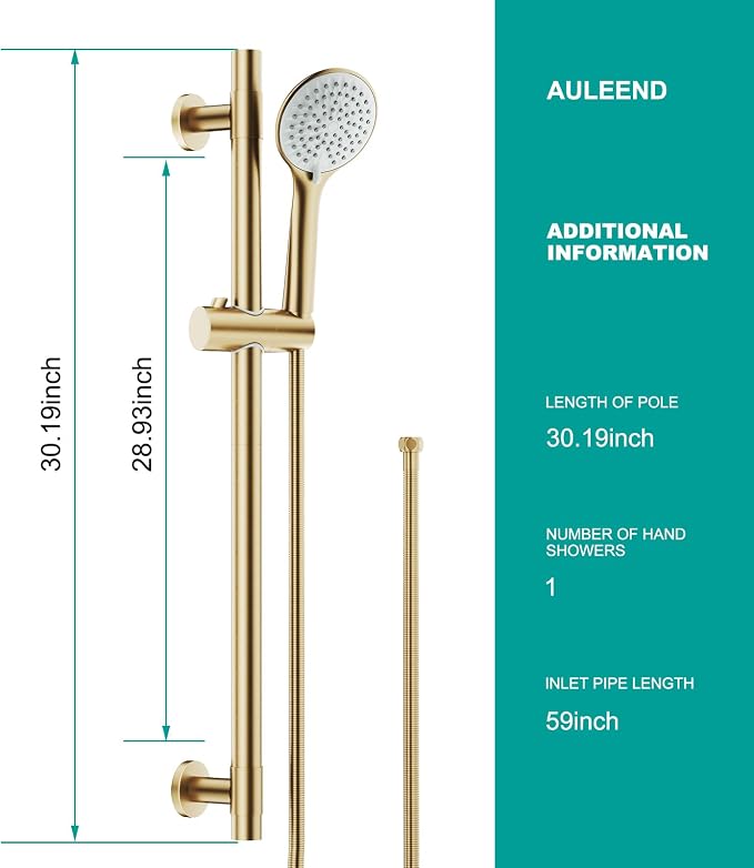 Shower Slide Bar Handheld Shower Head - Image 2