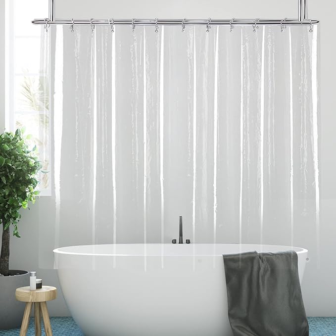 YISURE Clawfoot Tub Clear Short Length 60 Inch Shower Curtain Liner, 180x60 - Image 2