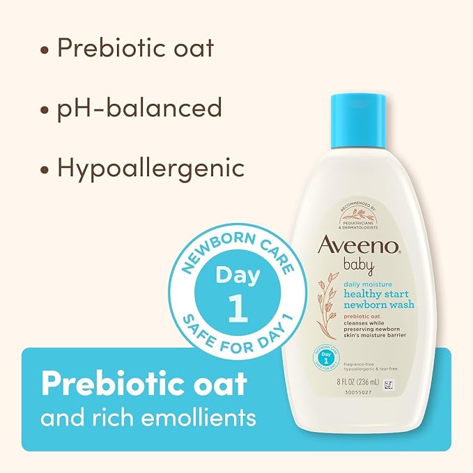 Bundle of Aveeno Baby Healthy Start Newborn Wash, Hypoallergenic Baby Body Wash - Image 5