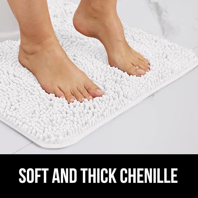 GORILLA GRIP Bath Rug Mat 60x24, Thick Soft Absorbent Chenille, Quick Dry - Image 4