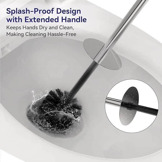 DOWRY Stainless Steel Toilet Bowl Brush and Holder - Image 4