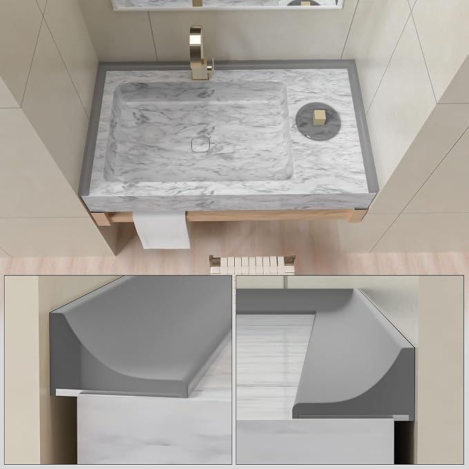 67Inch Collapsible Shower Threshold Water Dam Barrier, Self Adhesive Silicone - Image 6