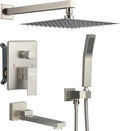 DASAN Tub Shower Faucets Sets Complete Brushed Nickel Bathtub Shower System by Dasan
