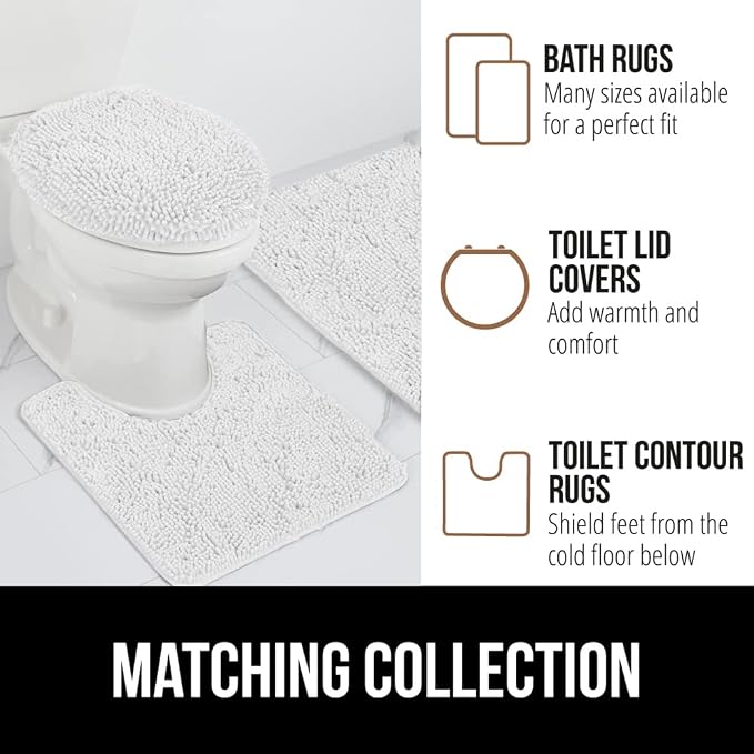 GORILLA GRIP Bathroom Rug Sets, Soft Chenille 2 Piece Area Rugs Set, Toilet - Image 8
