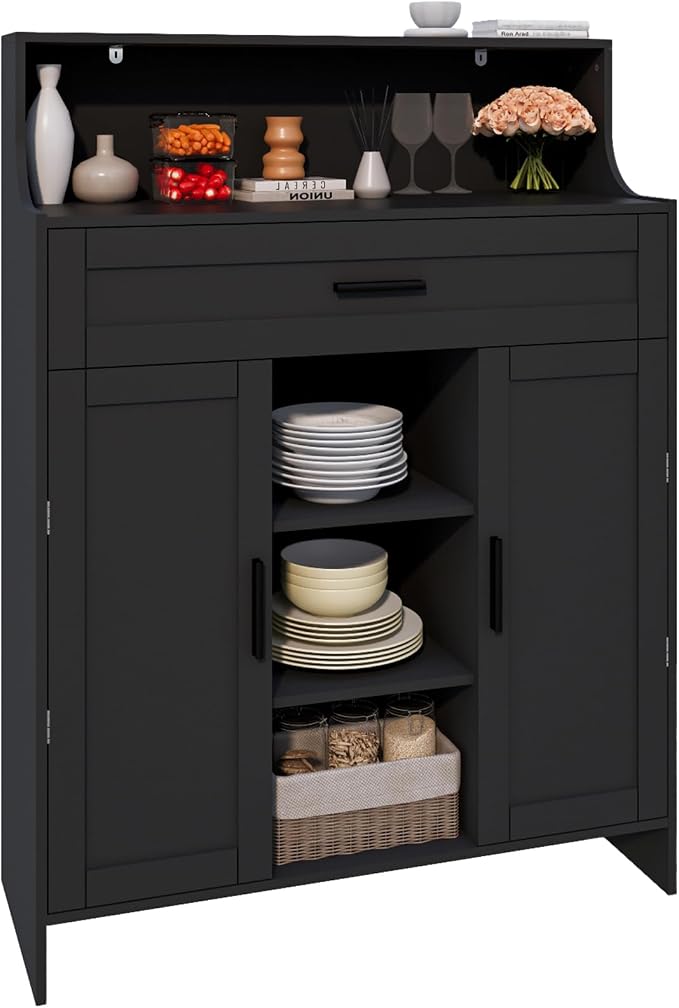 Storage Cabinet with Doors and Drawers, Kitchen Storage Cabinet with 1 Large by Viaozutis