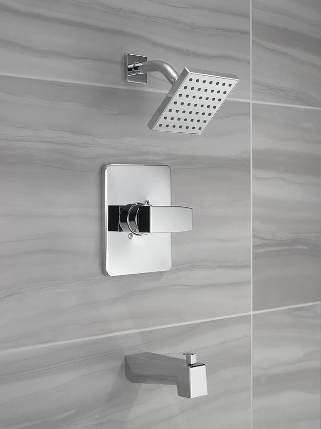 Delta Faucet Modern Single-Handle Chrome Tub and Shower Trim Kit, Shower Faucet - Image 8