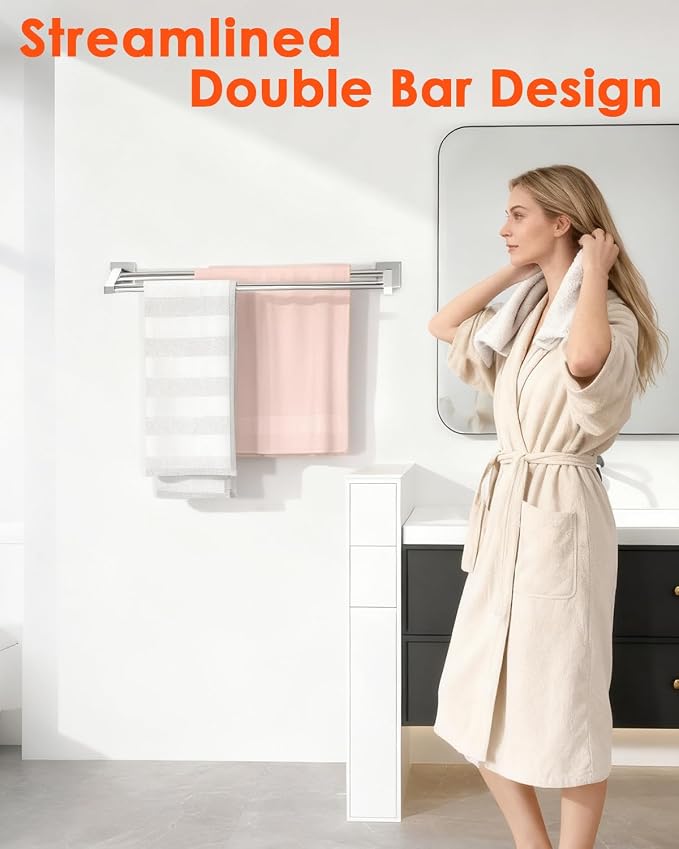 Alise Double Towel Bars, Wall Mount Towel Holder, Heavy Duty SUS304 Stainless - Image 9