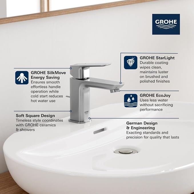 Grohe 1053490000 Cubeo Single Hole Single Handle S-Size Bathroom Faucet - Image 3