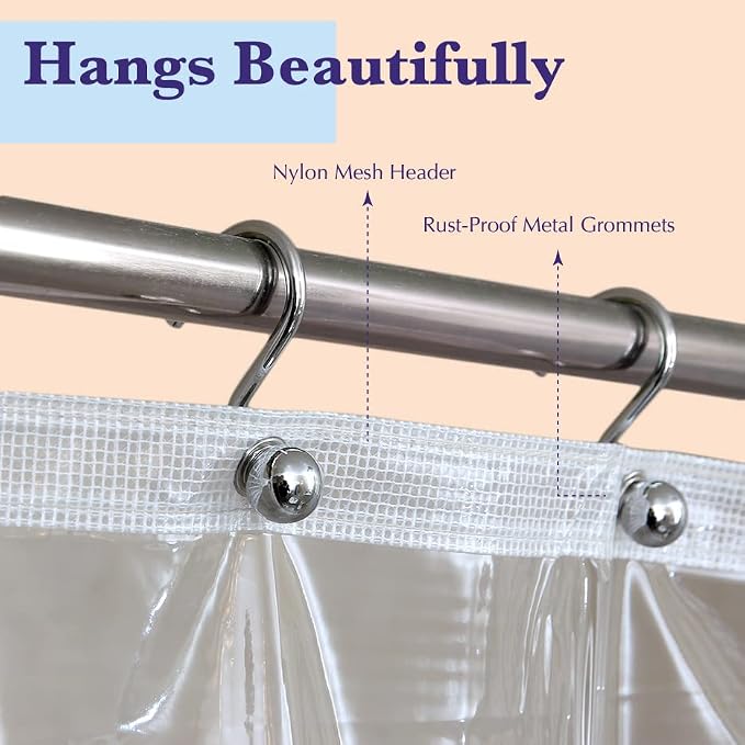 Epica Shower Curtain – Strongest Heavy-Duty Clear Vinyl 72x72 Shower Curtain - Image 6