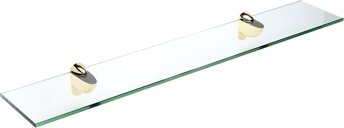 Spancraft Glass H-6x18-Brass Heron Glass Shelf by Spancraft