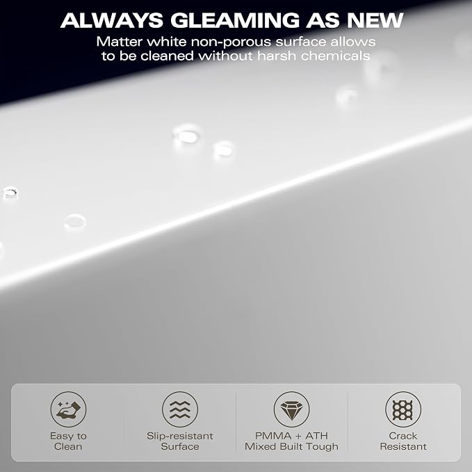 Abruzzo 63" Freestanding Bathtub Solid Surface - Image 8